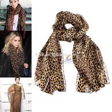 Hot star leopard chiffon voile pashmina shawl fashion scarf muslim hijab